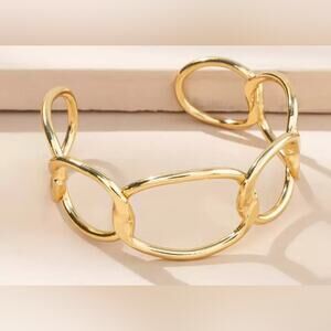 Gold Circles Cuff Bracelet